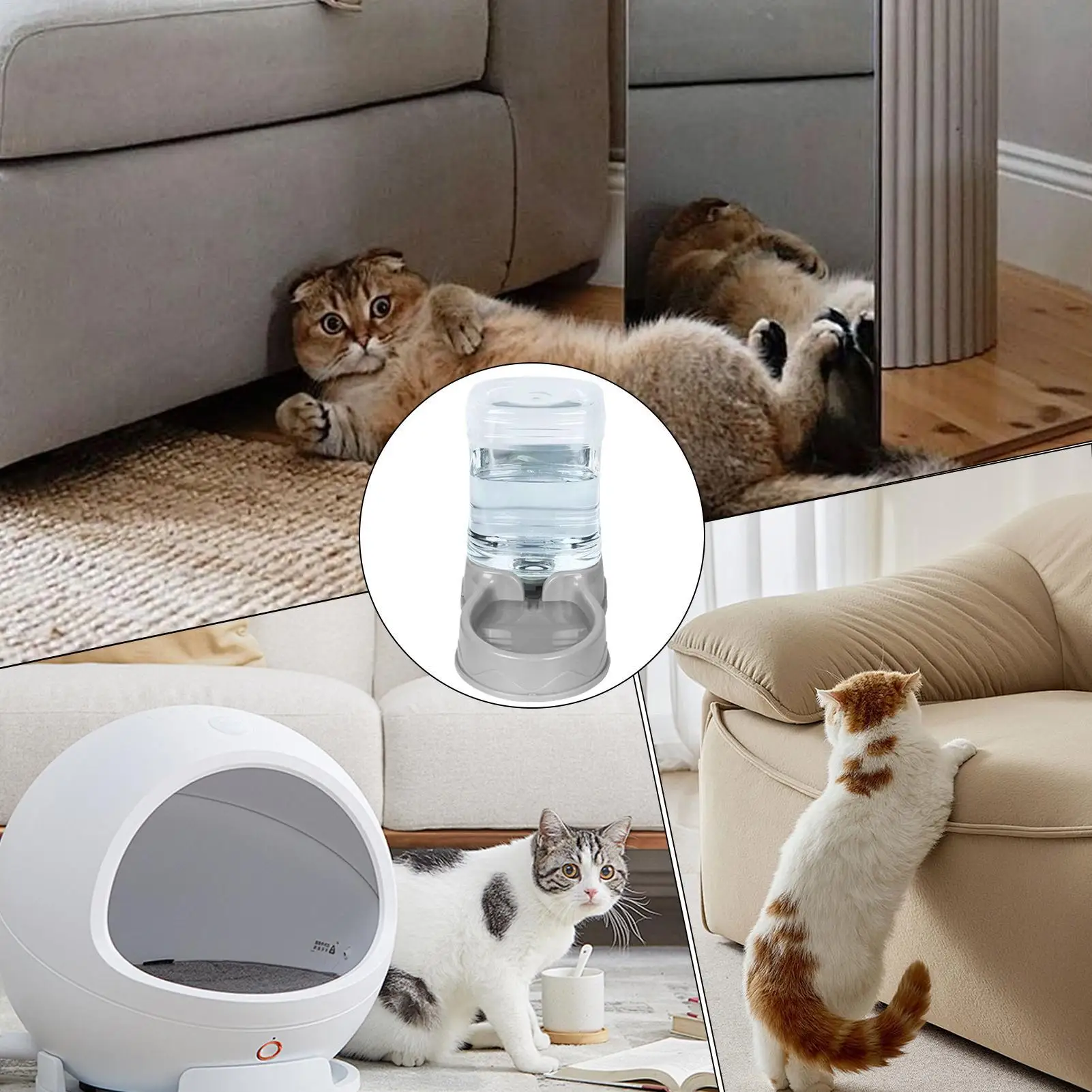 Automatischer Tierfutterautomat, Hundenapf, Futter- und Wasserspender für Katzen, fließendes Wasser, nicht strombetrieben. – Detail 3