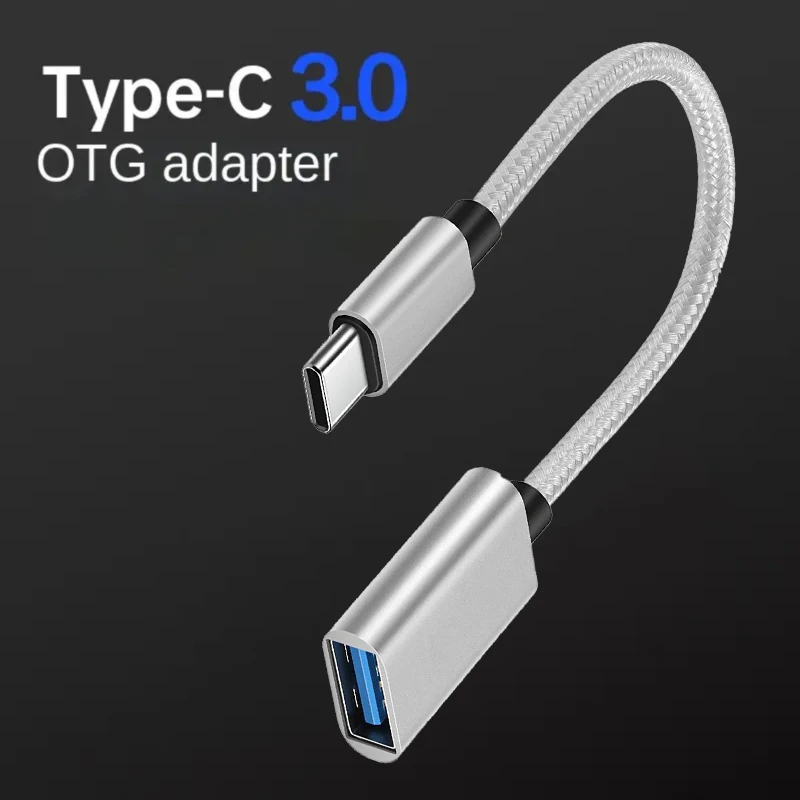 USB Type C 3.0 OTG Adapter Cable Fast Transfer Braided Cord For Samsung Xiaomi Huawei MacBook Air U Disk Tablet PC Card Reader