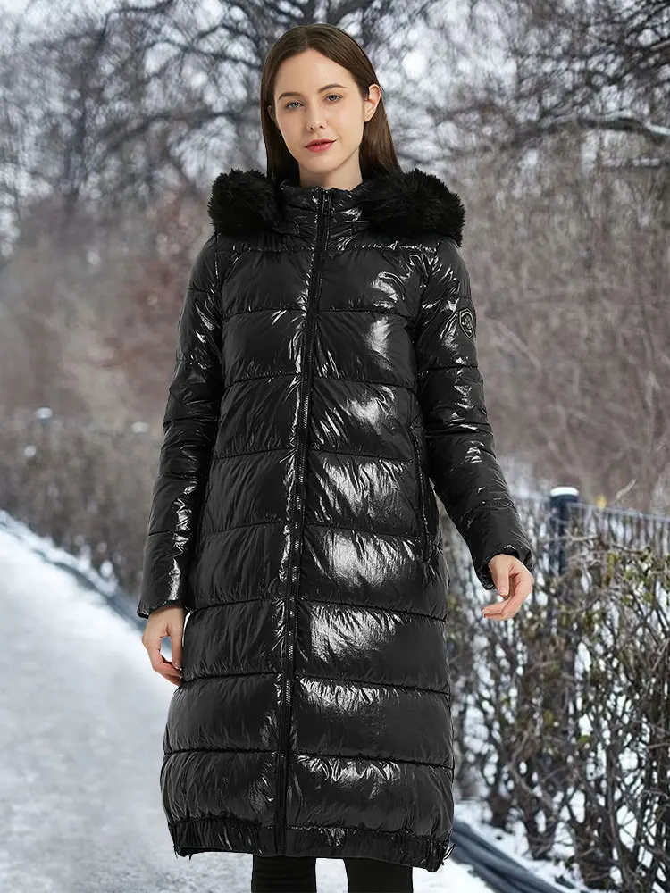 Giolshon 2022 Women Puffer Jacket Winter Thick Long Hooded Padded Bubble Coats Female Loose Parkas Ladies Oversize Outwear