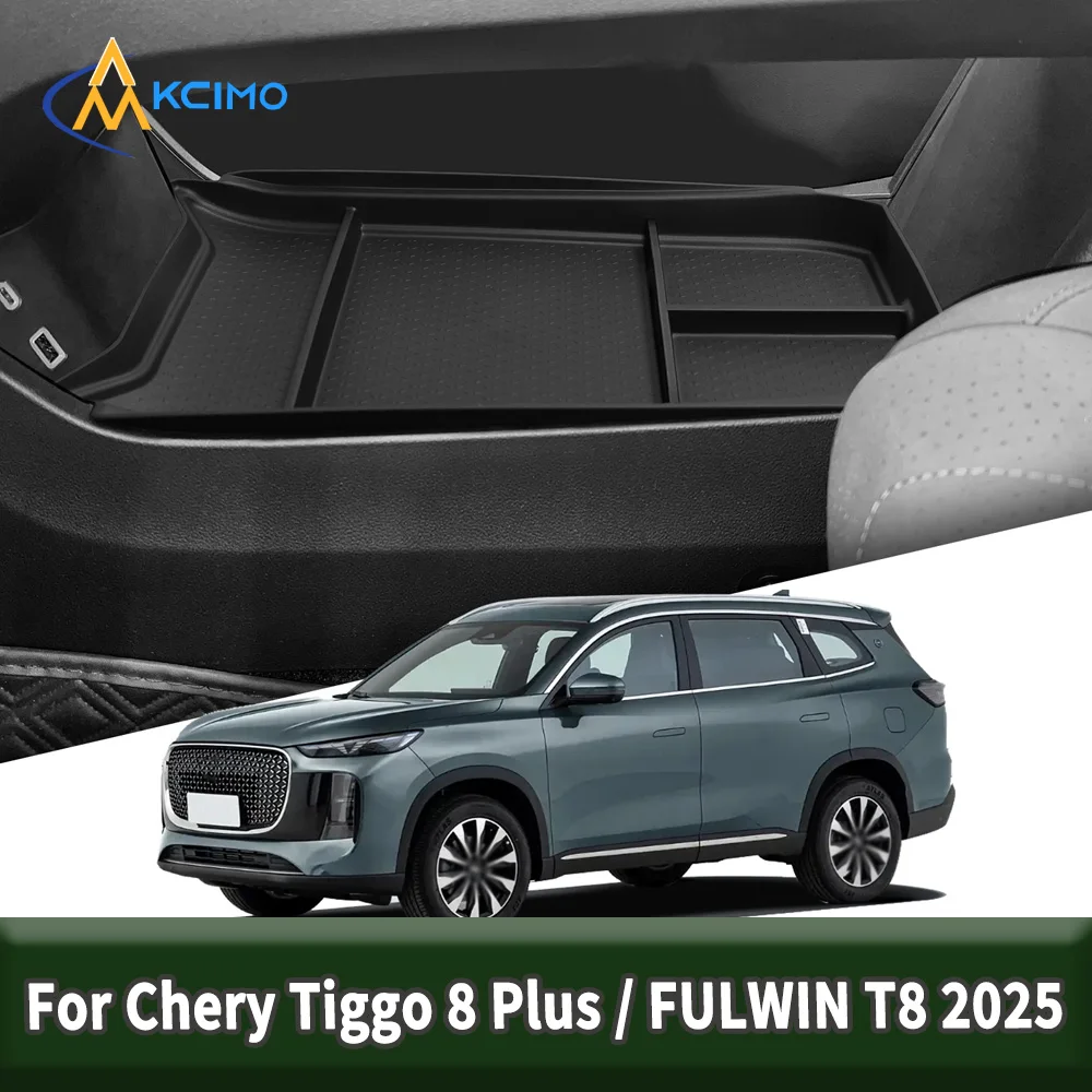 

TPE Black Center Console Lower Storage Tray for Chery Tiggo 8 Plus FULWIN T8 2025 Car Organizers Tidying Wear-Resistant Parts