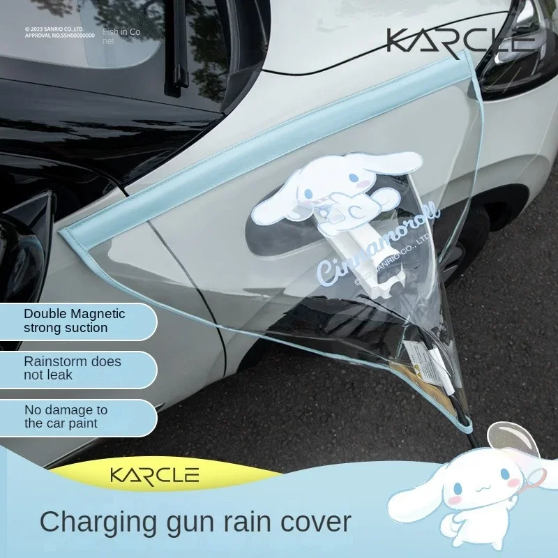 

Sanrio Cinnamoroll Electric Vehicle Charger Port Rainproof Dustproof Cover Outdoor Protection Covers Sedan SUV Car Accessories