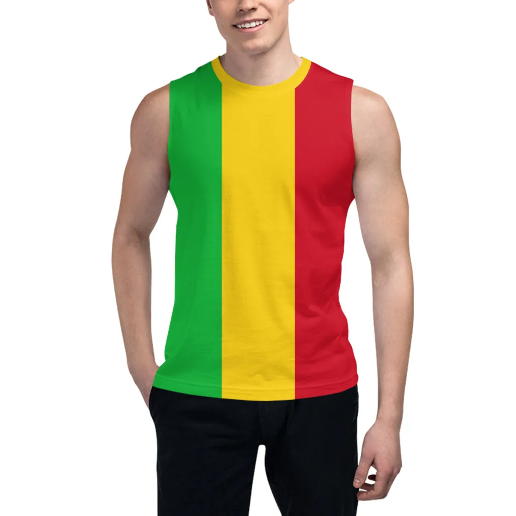 Sleeveless T-shirt Mali Flag 3D Men's Boys Tshirt Gyms Tank Tops Fitness Joggers Basketball Training Vest