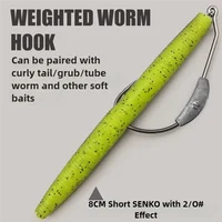 9KM 5-10Pcs Ewg Hook Weighted with Screw 2g~9g Worm Soft Lure Hook for Bass Saltwater Freshwater 4