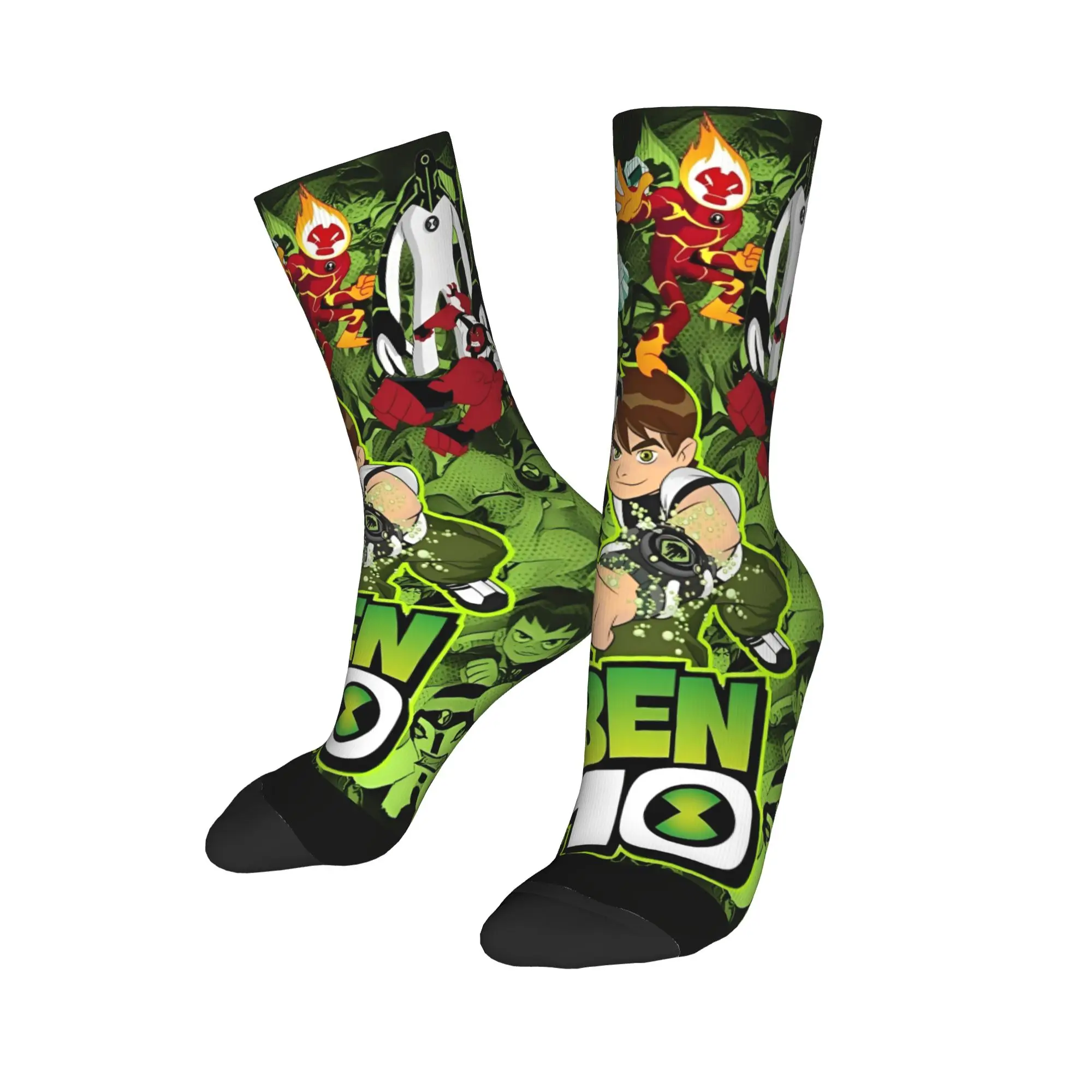 Ben 10 Omnitrix Unleashed Stockings  Leisure Socks Unisex Men Quality Socks Winter Skateboard Design Anti Skid