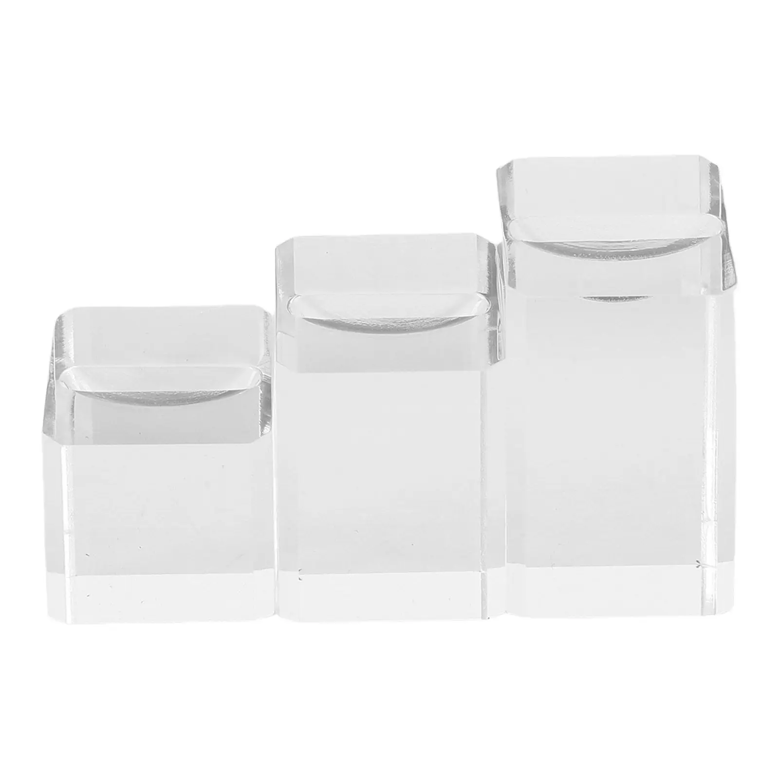 3pcs Slant Acrylic Ring Display Stand – Clear Transparent Jewelry Holder for Store & Photography