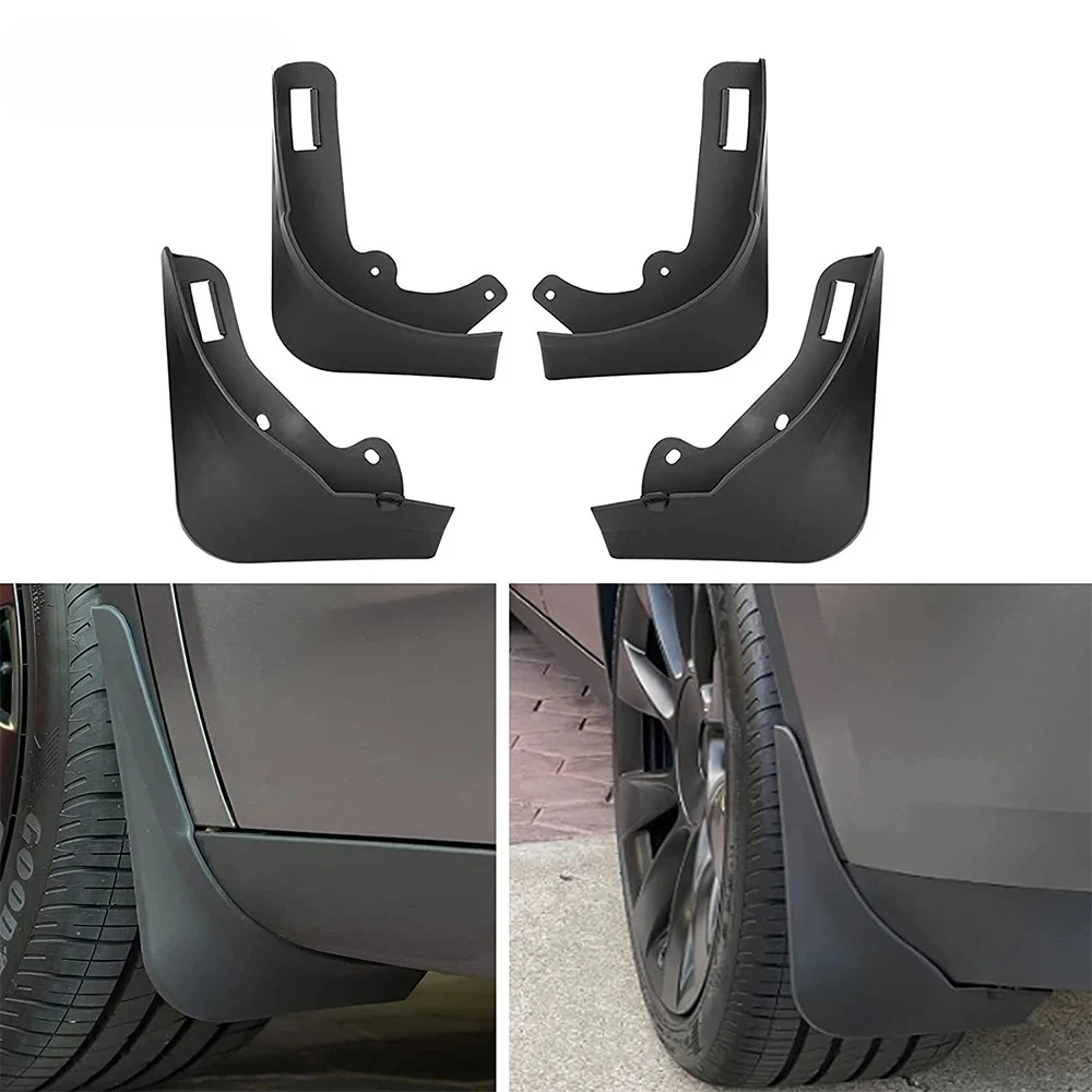 

Mud Flaps for Tesla 2020 - 2024 2025 Model Y Juniper Splash Guards Fender No Drilling No Tape All Weather Mudflaps Accessories