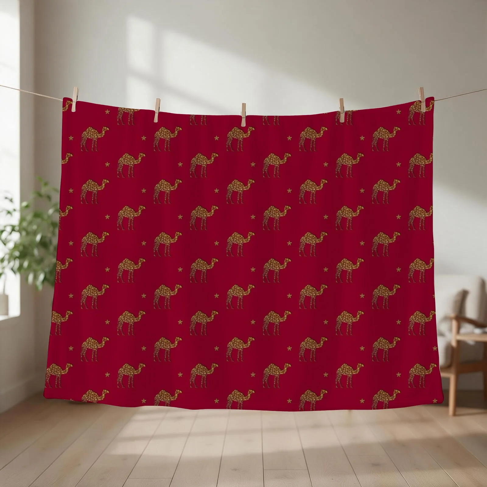 Christmas camel design for desert dwellers, those who love camels, and the KAUST community Throw Blanket