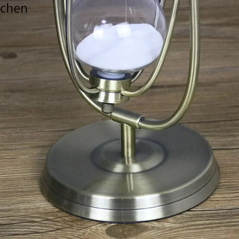 D3L15- Creative Simple Metal Hourglass Timer Ornament Home Decor Living Room Study