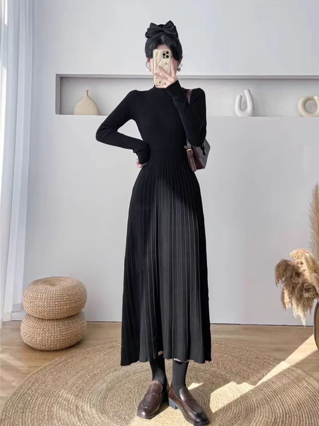 Vestidos femininos vestido cáqui primavera cupro ilhó amarrado em camadas plissado mori menina floresta artístico bonito picante fim de semana piquenique