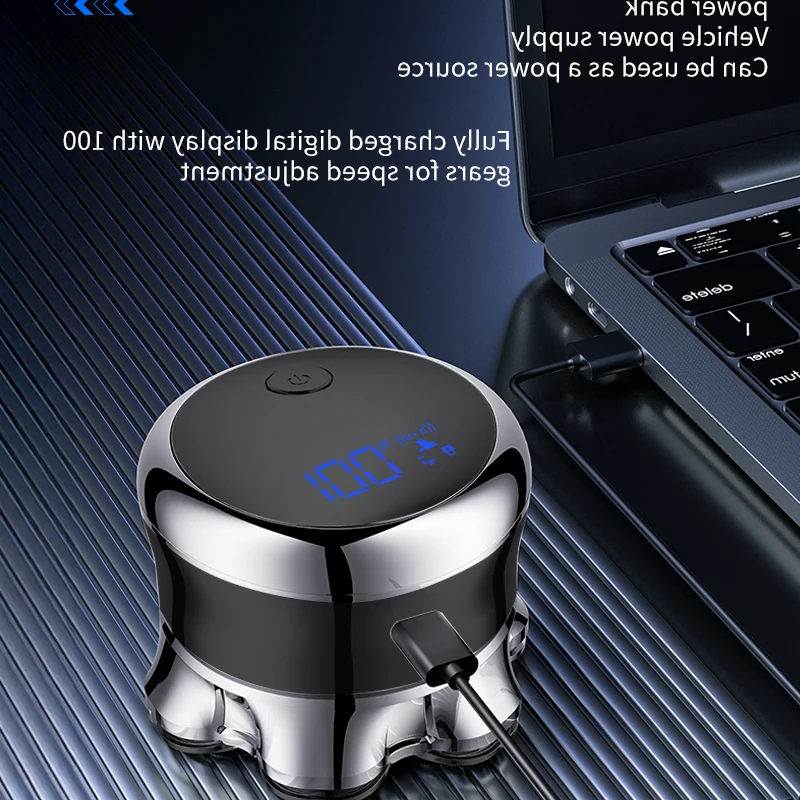 7D floating head magnetic suction electric shaver rechargeable set for men, IPX6 waterproof, shaving and balding machine