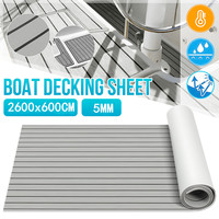 600x2400x5mm Marine Flooring Faux Teak Grey With Black Lines EVA Foam Boat Decking Sheet