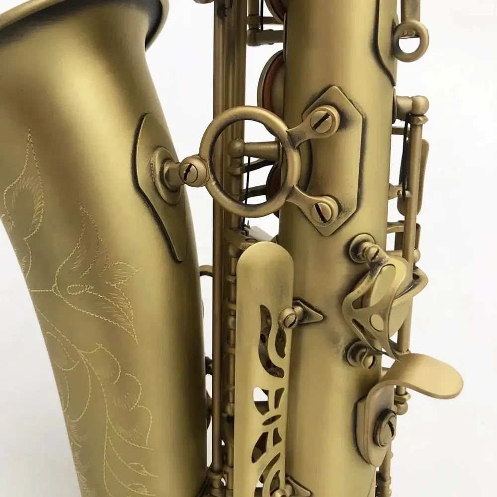 Retro classic 54 original structure upgrade double rib Alto saxophone antique copper frosted craft professional SAX