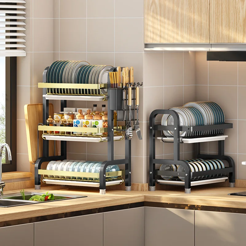 Kitchen storage rack, bowl and dish storage rack, drain rack, household multifunctional bowl and chopstick rack storage box