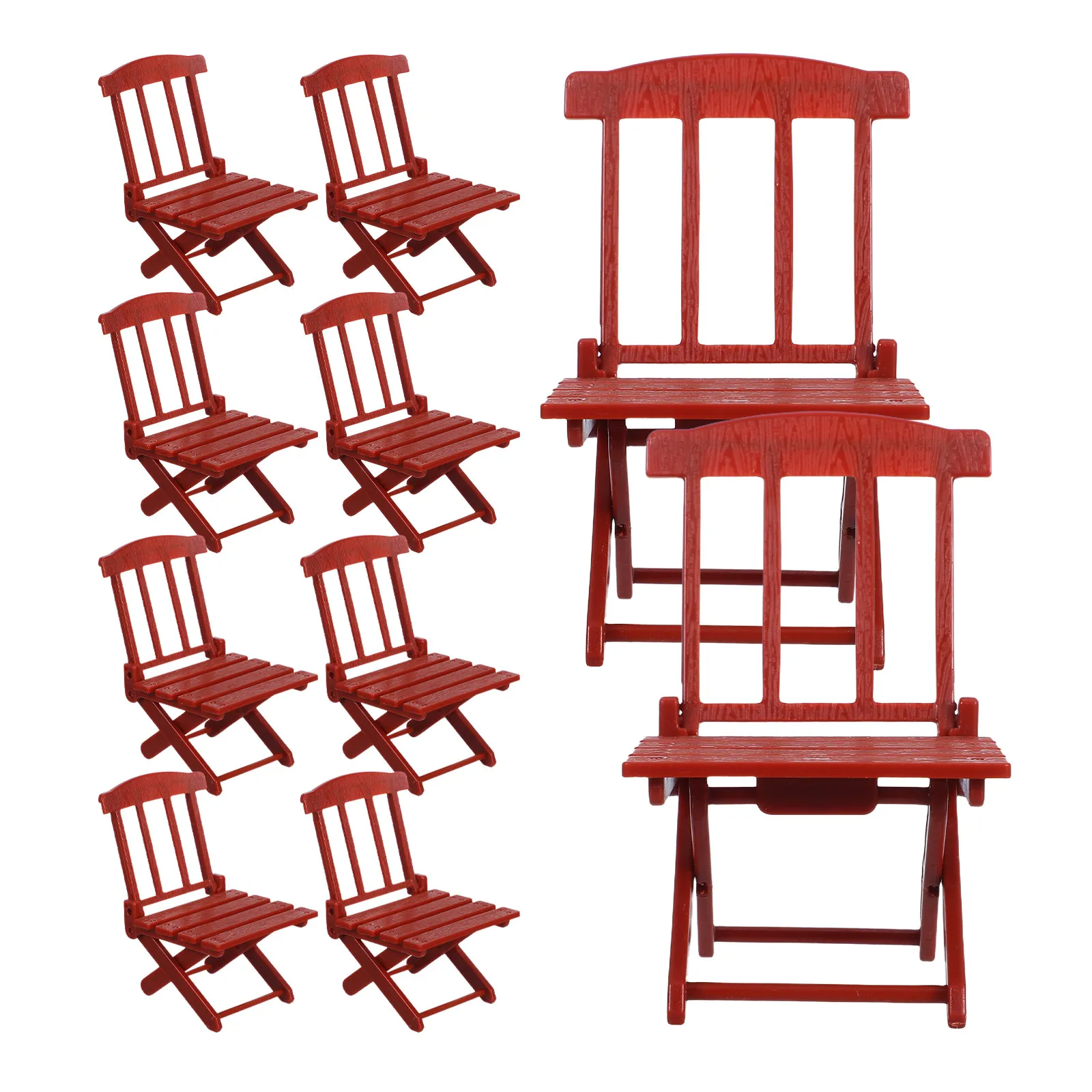 

10Pcs Miniature Folding Beach Chairs 1:12 Realistic Tiny Furniture for Dollhouse Fairy Garden Patio Wedding Cake Decoration