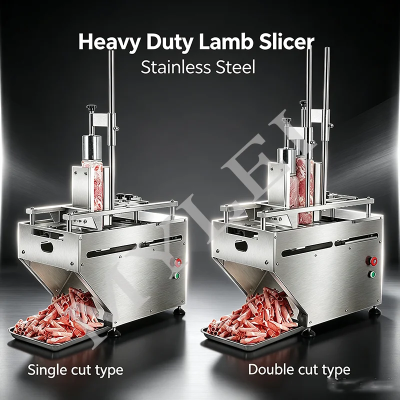 Large Industrial Slicer Efficiently Cuts Lamb Beef Meat Rolls in One Minute Brand New