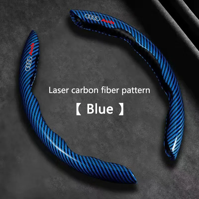 Car Steering Wheel Covers Universal Carbon Fiber Looking For Audi Sline TT RS A4 B7 B8 B9 A3 8P 8V 8L A5 A6 C6 C5 C7 4F A1 A7 A8 view 6