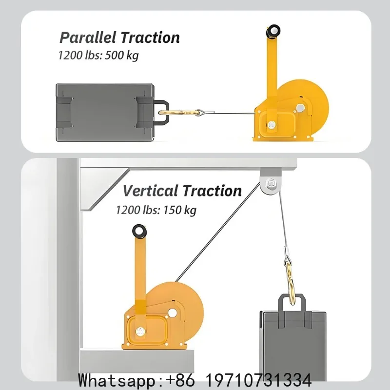 Portable  Boat Trailer  Two-Way Self-locking Operated Manual Hand Crank Winch Small Hoist