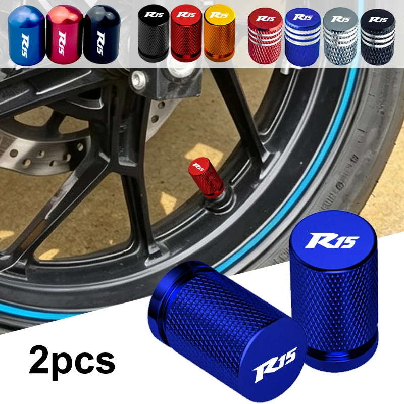 2pcs Motorcycle Tyre Rim Stem Airdust Covers for Yamaha R15 YZF YZFR15 V2 V3 2009-2026 Universal Wheel Tire Valve Stems Caps