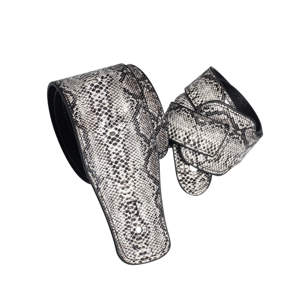 

Snakeskin Texture Adjustable Electric Guitar Strap Durable PU Bass Strap Comfortable Playing Relief Pressure Fit Adults
