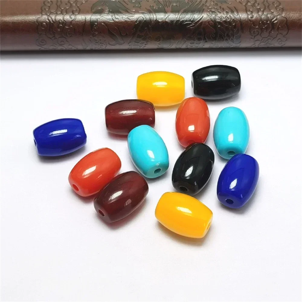 Honey Resin Beeswax Gems Column Spacer Loose Beads DIY Jewelry Making Necklace Bracelet Crimp 2 Sizes 6 Colors Available