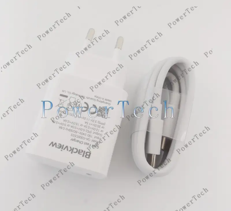 شاحن جديد وأصلي لبلاك فيو BV9300 مع محول شحن سريع وكابل USB وخط بيانات لهاتف بلاك فيو BV9300 الذكي - 4