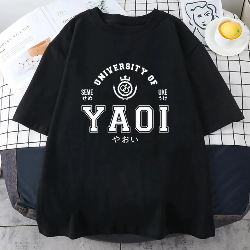 Yaoi University T-shirt Summer Anime Men\'s Short sleeved Boys Love Men\'s Sports T-shirt Haraderas Kawaii Clothing