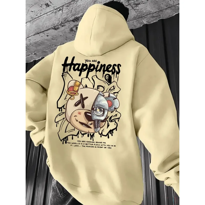 

Новинка 2026 года – Женская толстовка с капюшоном и принтом в виде мягкого медведя – Уютная повседневная верхняя одежда для осени/зимы