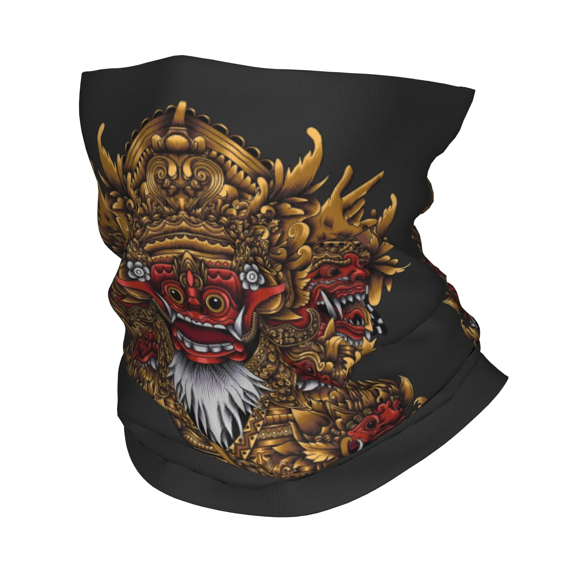 Temple of Balinese Barong Bandana Neck Gaiter Printed Magic Scarf Warm Balaclava Hiking Fishing For Men Women Adult