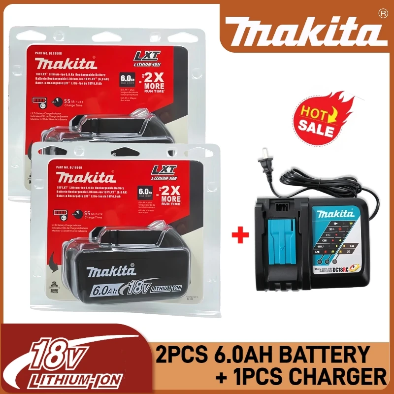 

100% Original Makita 18V battery, Makita power tool battery, 6.0AH Lithium-ion Makita 18V LXT DTW700, DHP487, 125mm DGA404