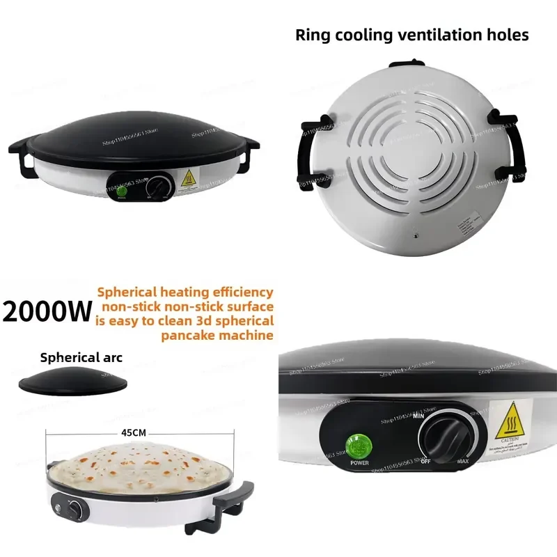 6-in-1 Multi-Function Naan Roti Maker Machine | Commercial & Home Use | Quick Heat Paratha Wrap Sandwich Press | Hot Seller