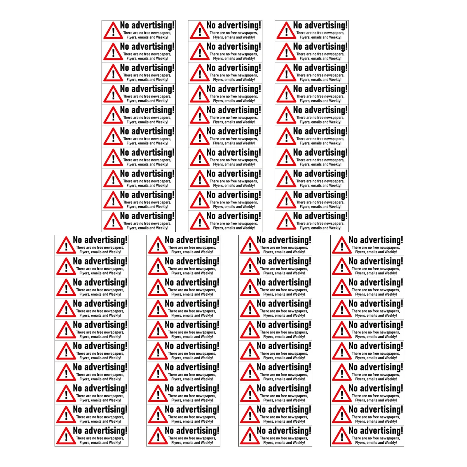 7Sheets No Advertising Sign Stickers Waterproof PVC Self-Adhesive Minimalist Modern Door Wall Sign for Outdoor Front Porch