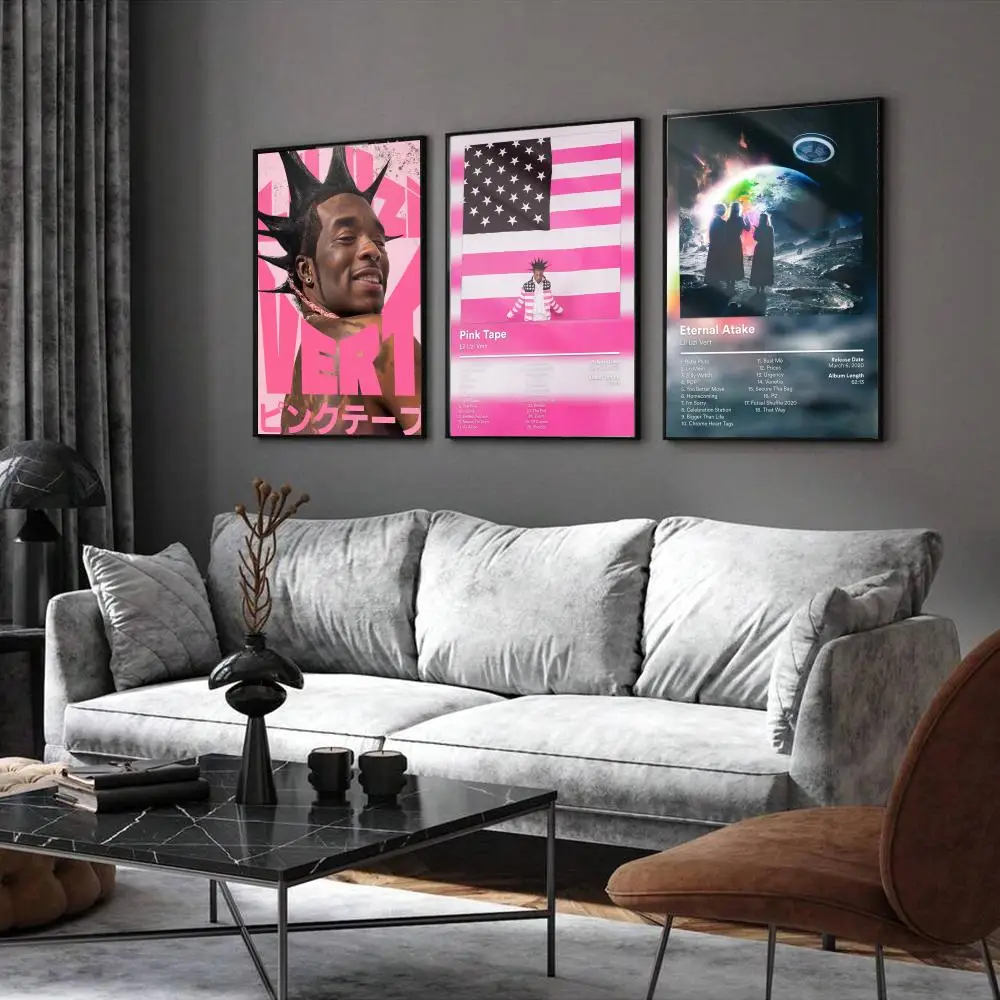 Lil Uzi V-Vert Album Cloud Rap Trap Poster Home Living Bed Room Bar Hallway Sticky Wall Art Printing Waterproof Aesthetic Decor