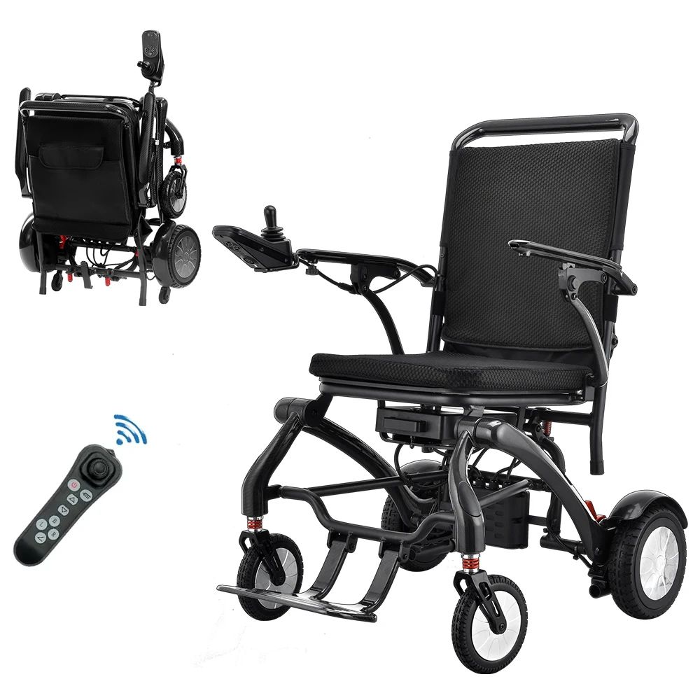 2025 Hot Sales Luxury Lightest Carbon Fiber Portable Fully Automatic Folding Lightweight Electric Wheelchair for Disabled