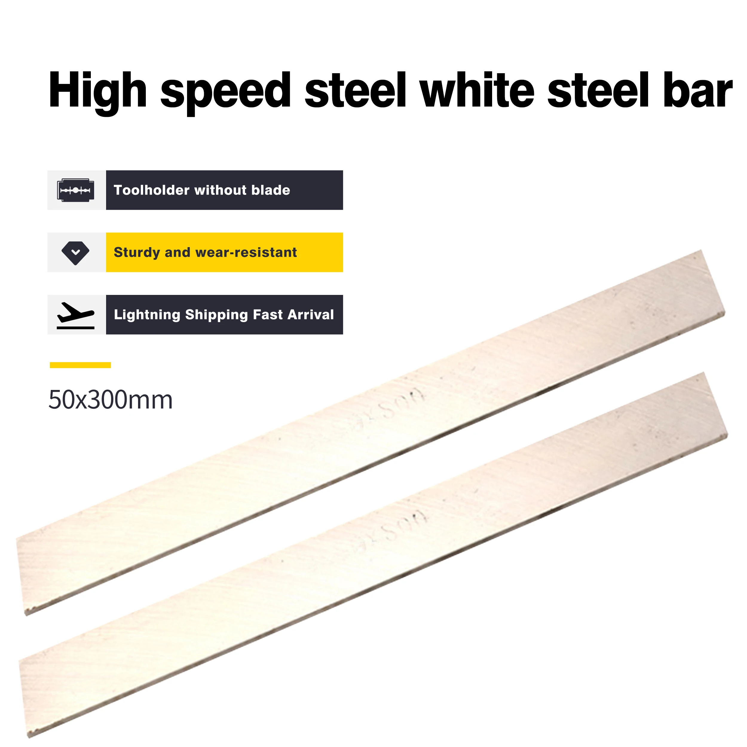 50x300mm 55x300mm High-speed White Steel Knife Blank High-performance Welding CNC Turning DIY Tools Stable Durable Wear  Inserts