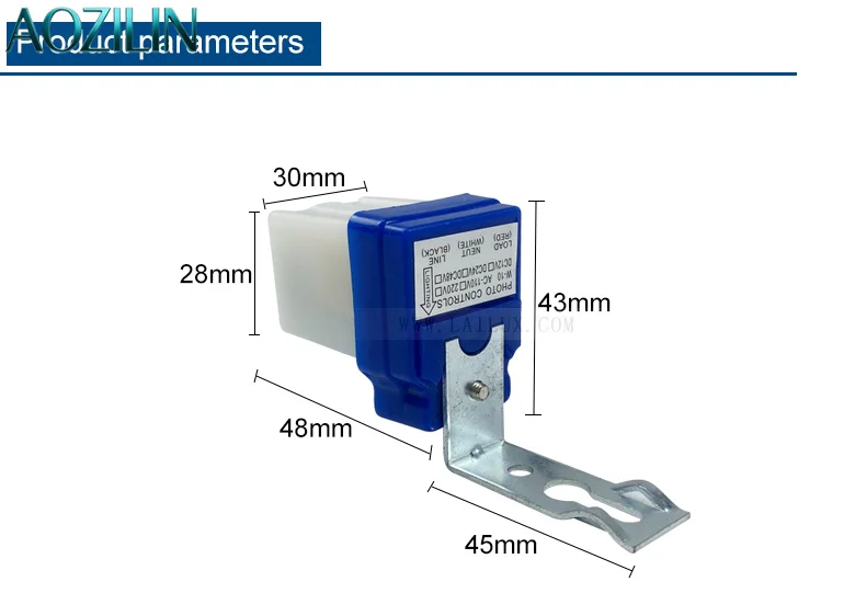 AOZILIN 10PCS AC220V 10A Waterproof Photocell Switch Dusk To Dawn Auto Light Sensor For Street Road Outdoor Lighting Control