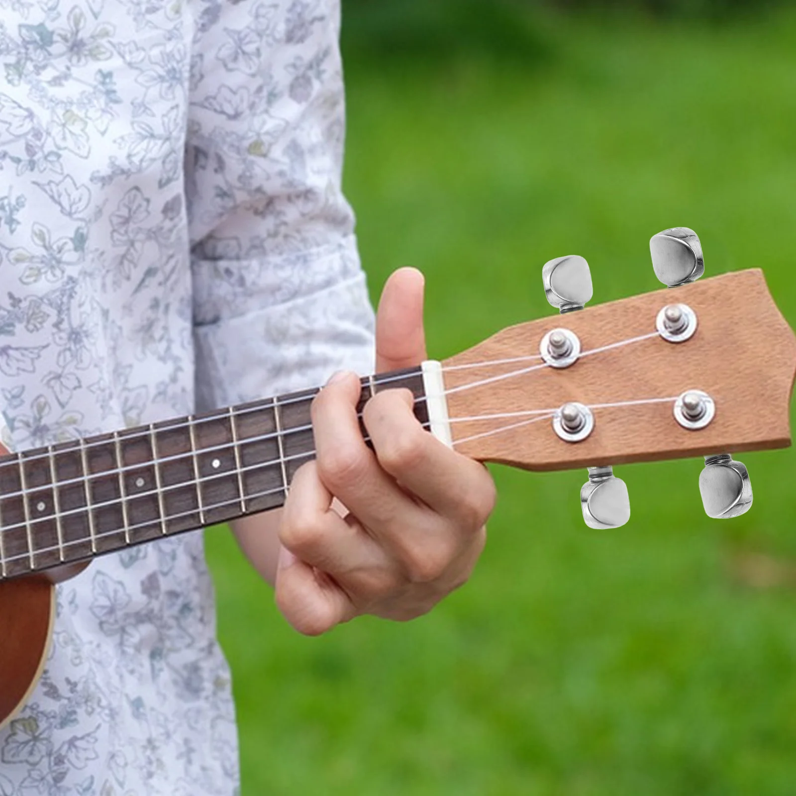 

4Pcs Professional Ukulele Machine Heads Closed Tuning Pegs High Precision Metal String Adjusters for Reliable Performance Long