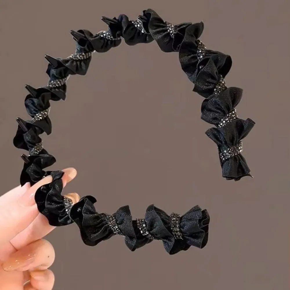 

Fashion Elegant Rhinestone Hairband Black U Shape Hairbands Non-slip Headdress Hair Comb for Women Girls