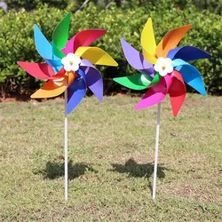 Windmill Wind Spinner Ornamento para jardim, Decoração plástica colorida, Varanda Visualizando, Brinquedos de festa ao ar livre