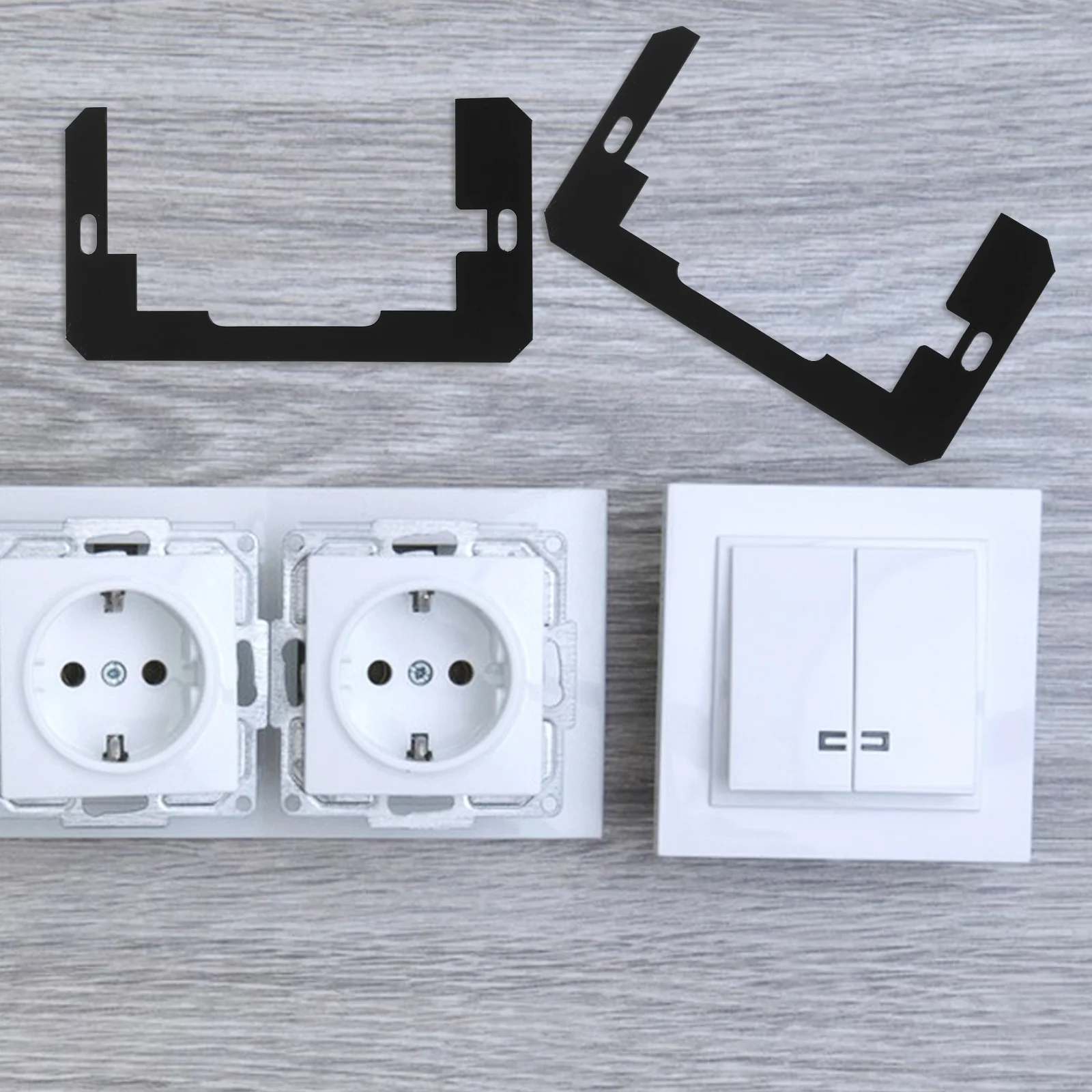 

10Pcs Electrical Outlet Wall Plate Spacers Leveling Shims Fixing Device for Lighted Outlet Cover Plate Adjustment