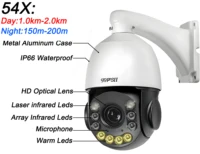 Onvif Metal Laser Infrared Full Color Auto Tracking Cruise 8MP 4K 54X Optics Zoom 360° POE PTZ Speed Dome Surveillance IP Camera 2