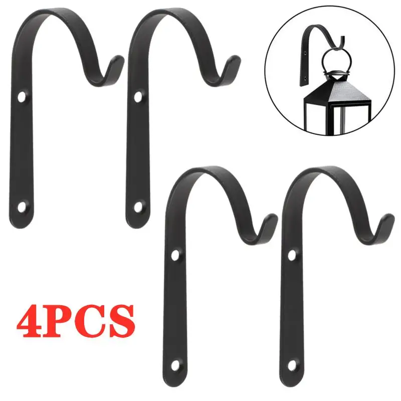 4PCS Nordic Style Bending S Shape Wall Hanging Flower Pot Support Iron Hanger Plants Holder Bracket Hook Balcony Home Decoration