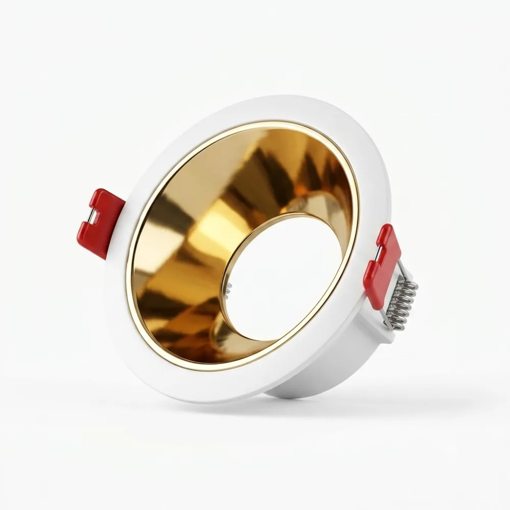 JOYINLED Round GU10 MR16 Aluminum Recessed Ceiling Downlight Fixture, Indoor Spotlight Housing Trim Frame Holder 2/6/10PCS