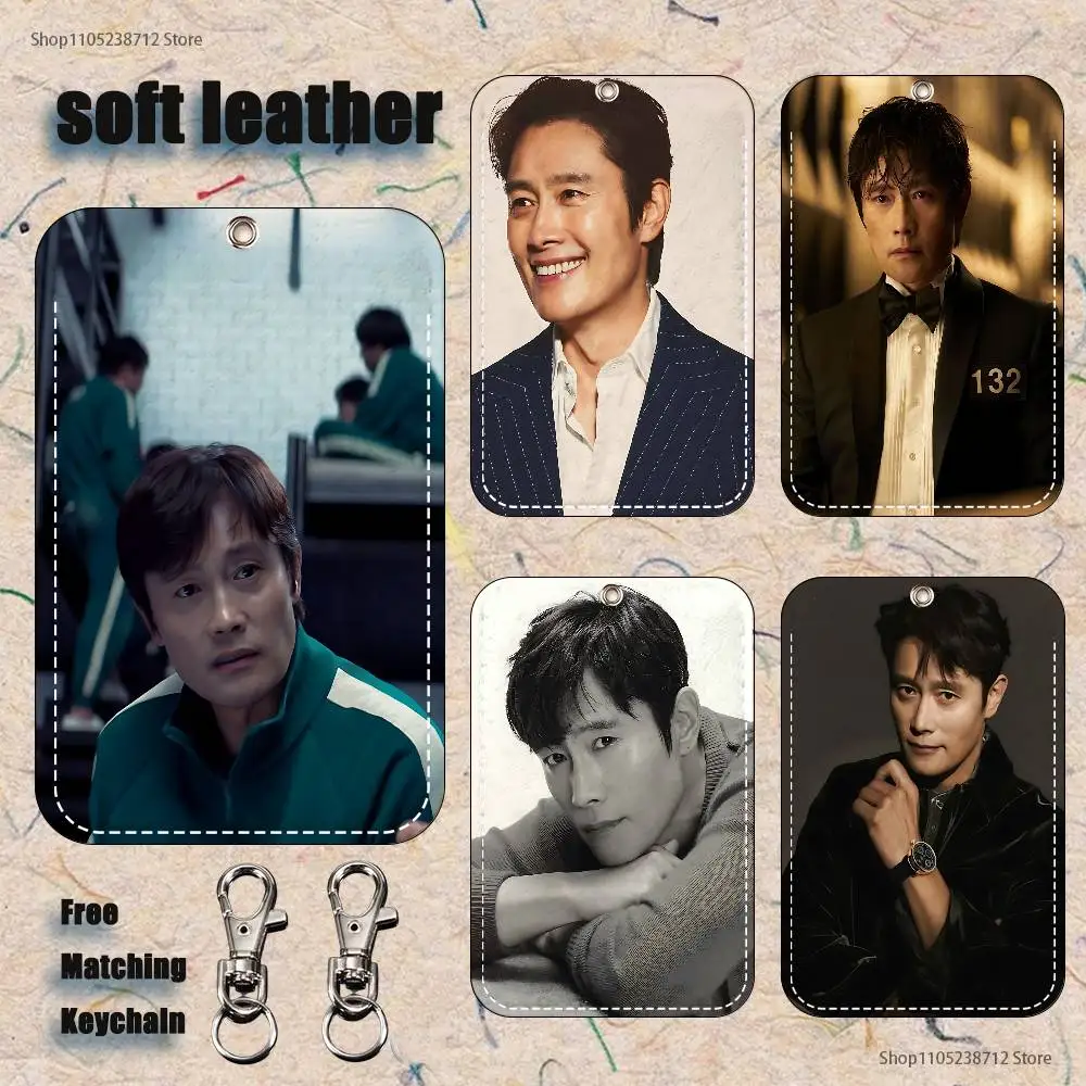 

Lee B-Byung Huns Pink Bow Pattern 1Pc PU Leather Card Holder Keychain Key Ring Door Lock Access Tags ID Card Case Keychain Card