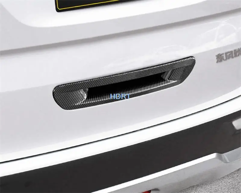 For Kia Carnival KA4 2020 2021 Carbon Fiber Style Black Rear Trunk Tailgate Door Handle Bowl Catch Cover Trims Molding Garnish