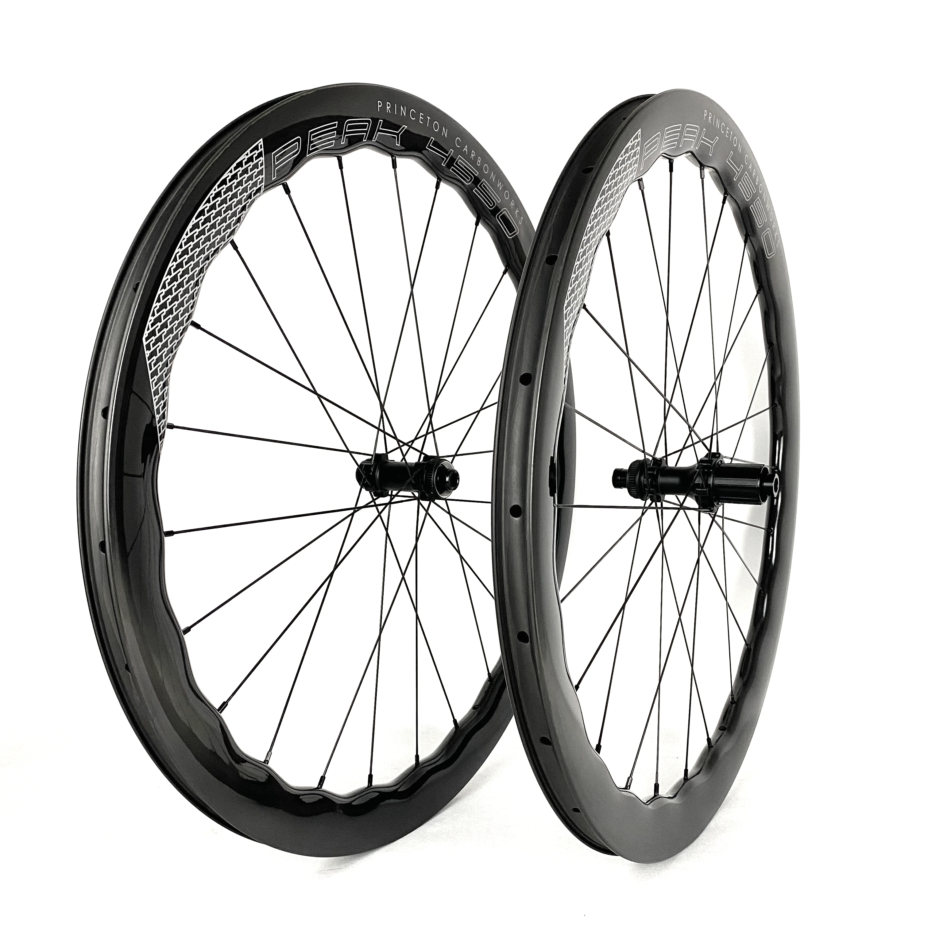 700C Road Carbon Fiber Disc Brake Bicycle Wheels PEAK 4550 Wide 28mm Wheel Set UD Glossy Surface with Tubular/Tubeless-Clincher