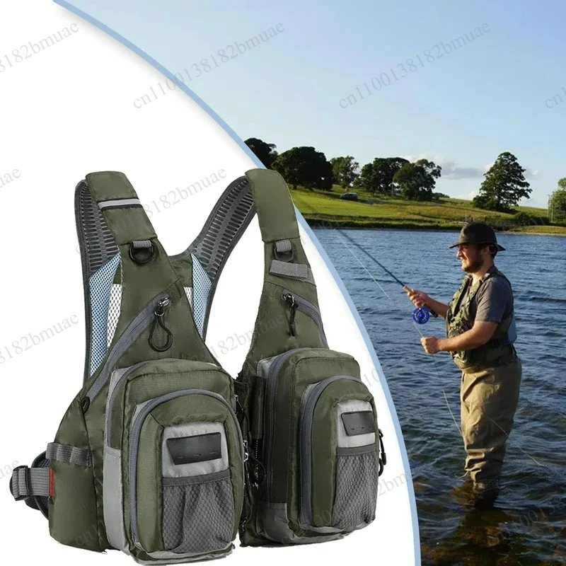 Fishing Vest with Multiple Pockets,Portable Chest Pack,Ultra Lightweight,Waistcoat Stream Rock,Fly Fishing,Lure Vest