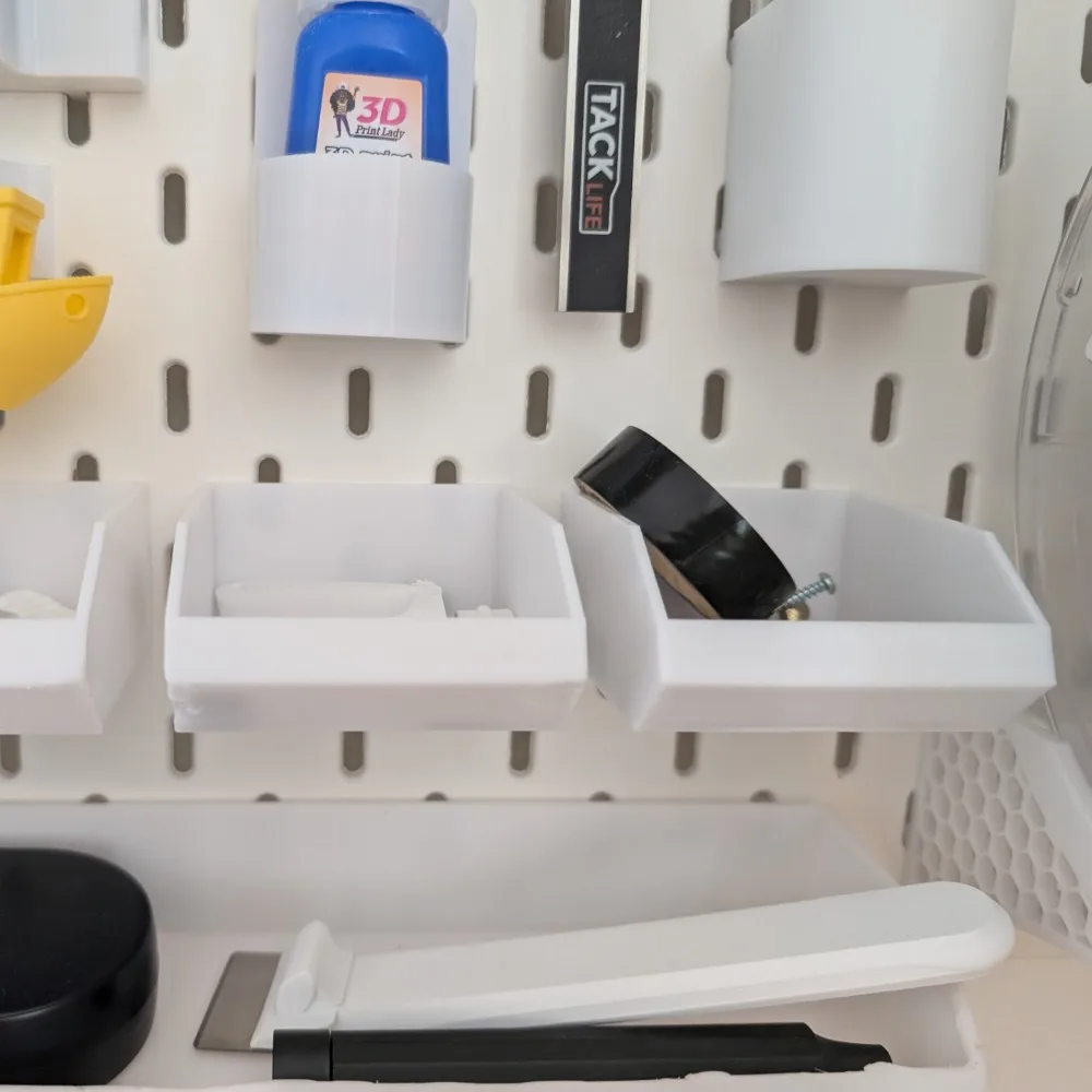 Space Saving Plastic Tool Parts Organizer - Hanging Storage Box for Garage Kitchen DIY Compatible for IKEA Skadis