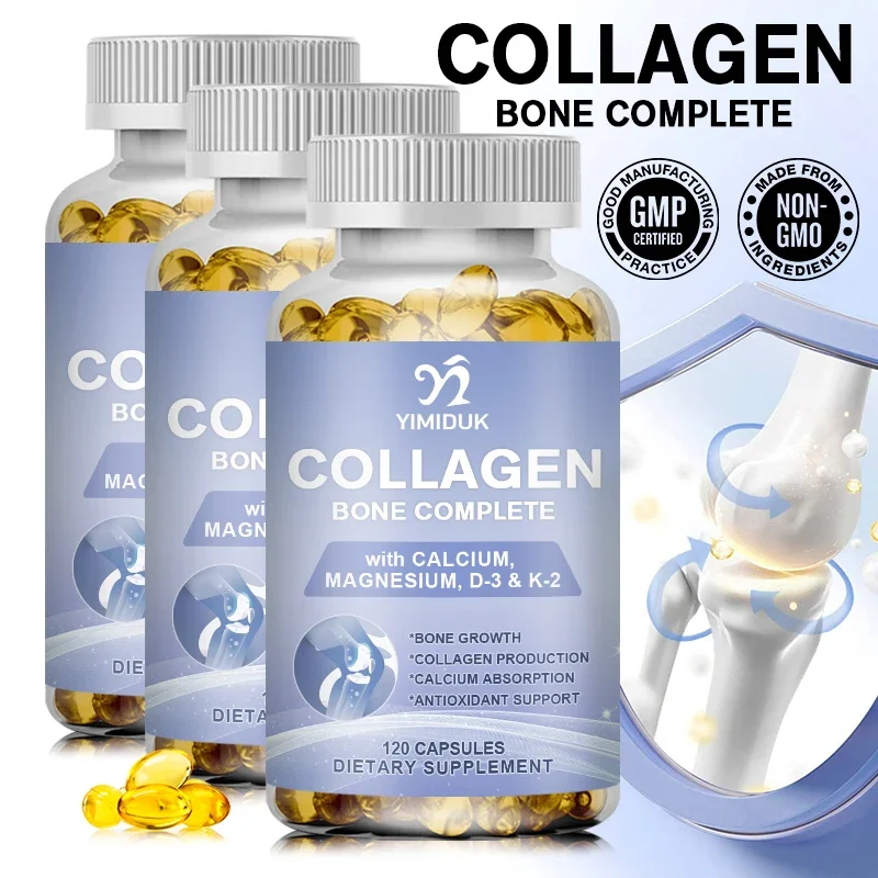 Collagen Bone Complete Capsules Formula with Calcium & Magnesium for Strong Bones & Joints Boost Energy Immune Health