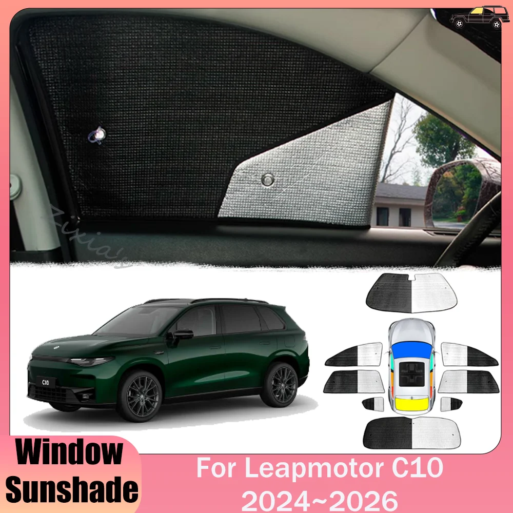Car Sunshade For Leapmotor C10 2024~2026 2025 Side Window Skylight Windshield Sun Shade Protector Parasol Interior Accessory