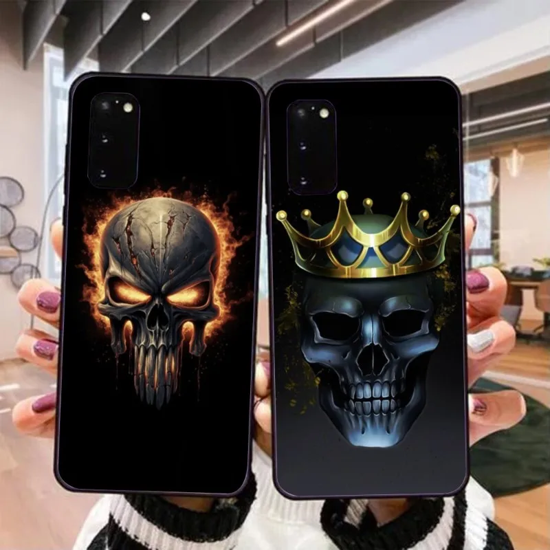 Fire Skull Head Smart Phone Case for Realme GT 2 9i 8i 7i Pro X50 X2 C35 C21 C20 C11 C3 Black Soft Phone Cover Funda